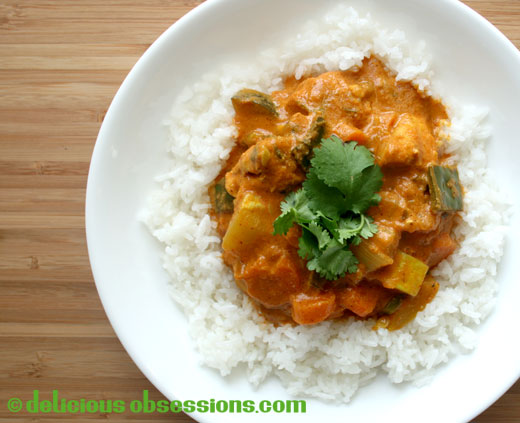 Chicken Vegetable Curry recipe with coconut milk and homemade curry powder