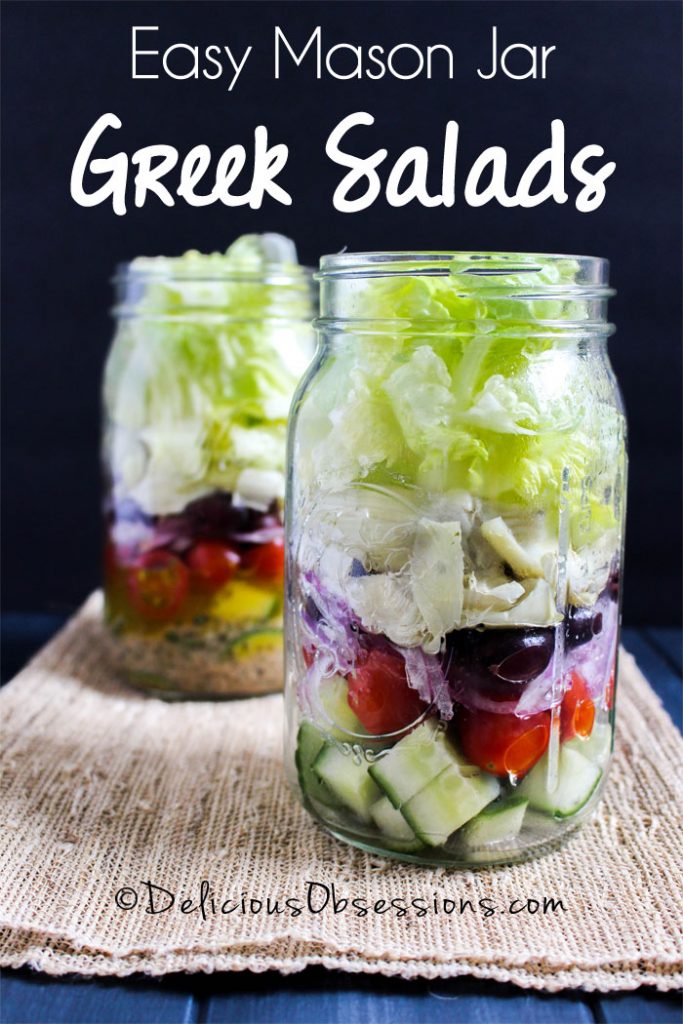 Easy Mason Jar Greek Salad Recipe GlutenFree, GrainFree, DairyFree Delicious Obsessions®