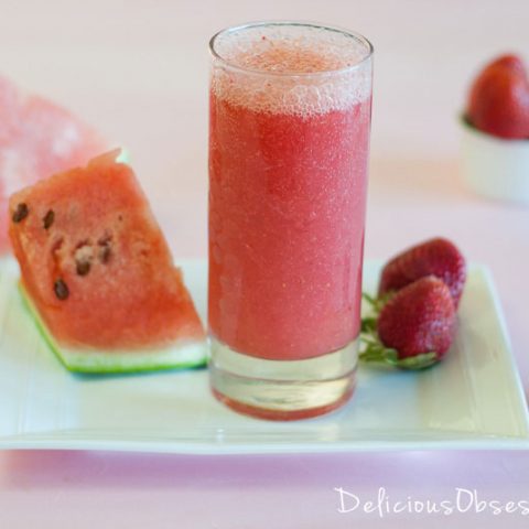 Strawberry Watermelon Slushee // deliciousobsessions.com