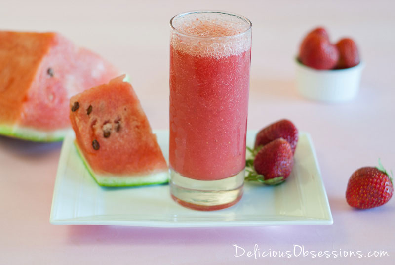 Strawberry Watermelon Slushee // deliciousobsessions.com