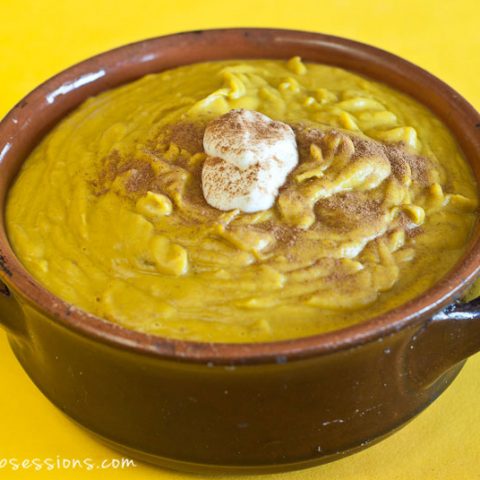 Delicata Butternut Squash Soup Recipe (dairy free) // deliciousobsessions.com #dairyfree #soup #realfood