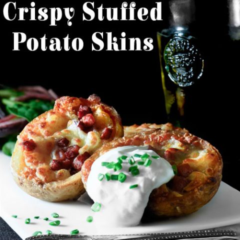Crispy Stuffed Potato Skins :: Gluten-Free, Grain-Free // DeliciousObsessions.com