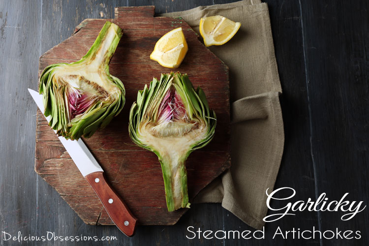 Garlicky Steamed Artichokes