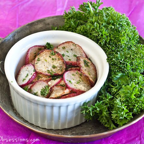 Sautéed Radishes With Butter and Parsley // deliciousobsessions.com #realfood #paleo #jerf