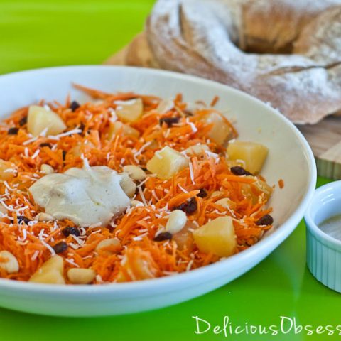 Simple Summer Carrot Salad (gluten-free, dairy-free option) // deliciousobsessions.com #salad #realfood
