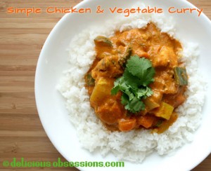 Chicken Vegetable Curry recipe with coconut milk and homemade curry powder