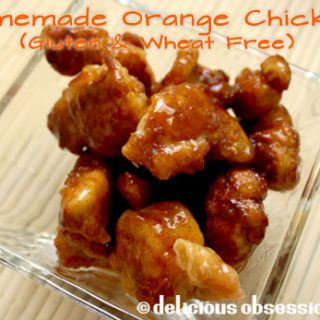 Homemade orange chicken recipe - tangy orange sauce with crispy fried chicken