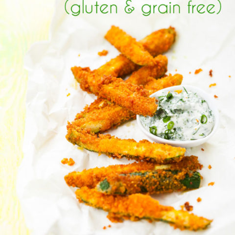 Zucchini Fries - Gluten Free, Grain Free, Made with Coconut Flour // deliciousobsessions.com