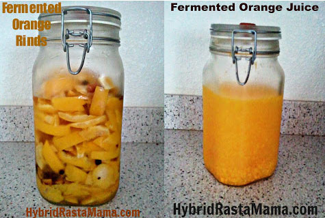 Lactofermented Orange Peels and Orange Juice from www.hybridrastamama.com