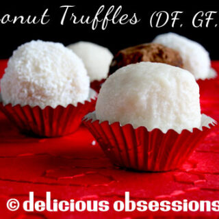 Coconut Cream Truffles (SF, GF, DF) // deliciousobsessions.com