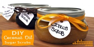 Easy Coconut Oil Sugar Scrubs | deliciousobsessions.com