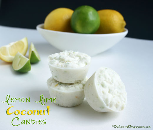 Lemon Lime Coconut Candy Recipe | deliciousobsessions.com