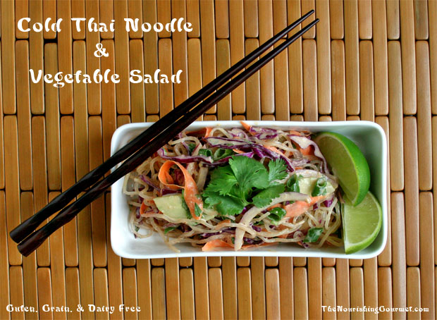 Cold Thai Noodle and Vegetable Salad (gluten, grain, and dairy free)