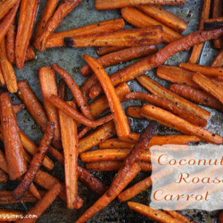 Coconut Oil Roasted Carrot Fries // deliciousobsessions.com