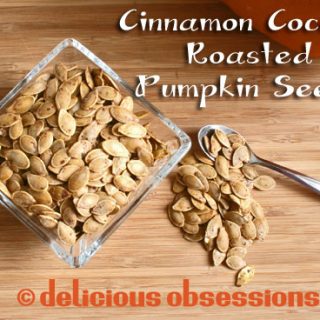 Cinnamon Coconut Roasted Pumpkin Seed Recipe // deliciousobsessions.com