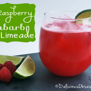 Red Raspberry Rhubarb Limeade Recipe | deliciousobsessions.com