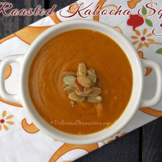 Roasted Kabocha Squash Soup Recipe (gluten and dairy free) | deliciousobsessions.com