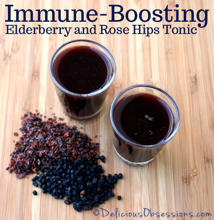 Immune-Boosting Elderberry and Rose Hips Tonic