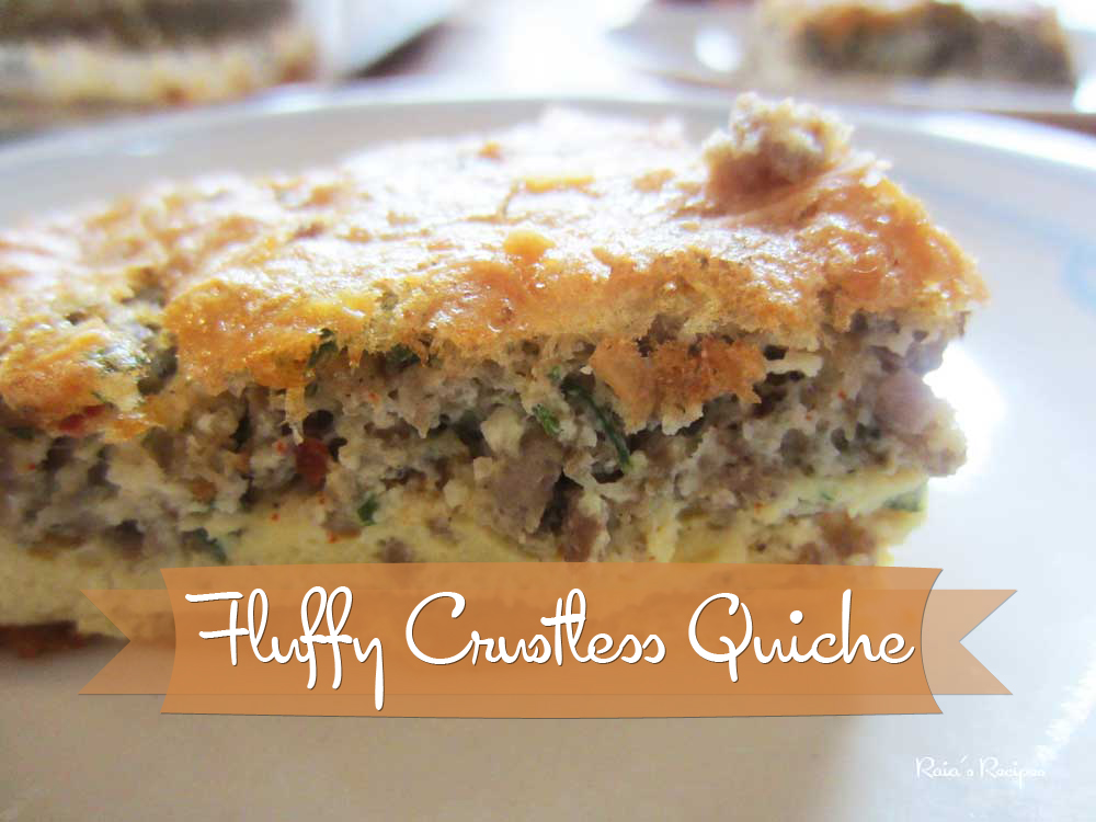 Fluffy Crustless Quiche (grain and gluten free, paleo / primal)