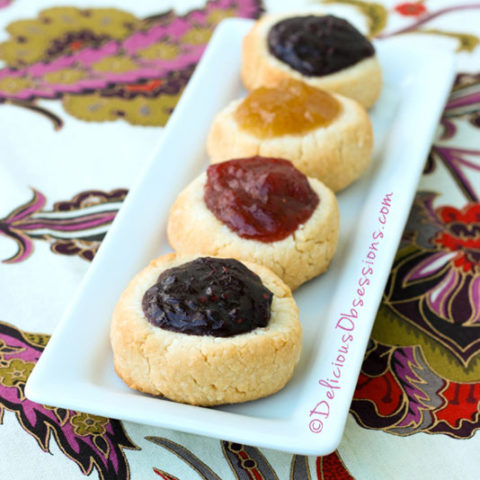 Jam-Filled Thumbprint Cookies (gluten, dairy, nut, egg free, autoimmune paleo) // deliciousobsessions.com