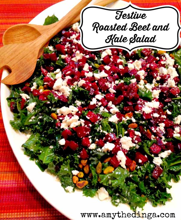 Festive Roasted Beet and Kale Salad