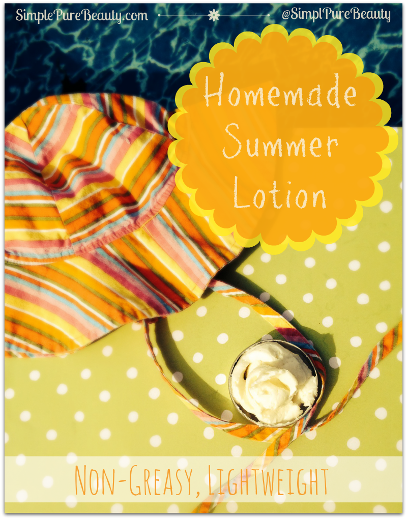Lightweight, Non-Greasy Homemade Lotion Recipe: Perfect for Summer! // deliciousobsessions.com #diy #lotion #summer #coconutoil