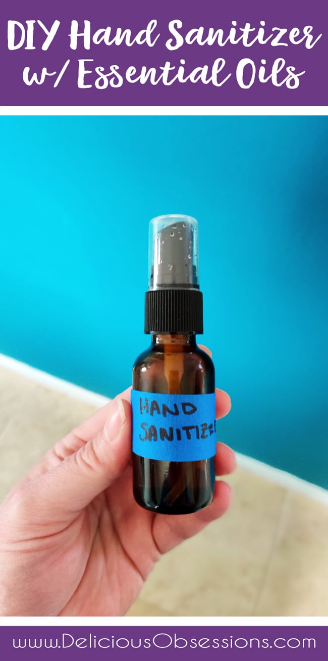 DIY Non-Toxic Hand Sanitizer with Essential Oils // deliciousobsessions.com