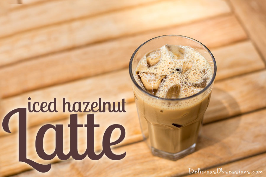 Iced Hazelnut Latte Made with Herbal Coffee // deliciousobsessions.com