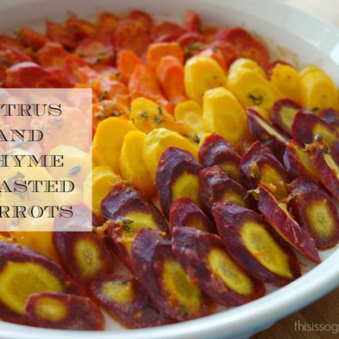 Citrus and Thyme Roasted Carrots :: Gluten-Free, Dairy-Free Option, Autoimmune Paleo Option // deliciousobsessions.com