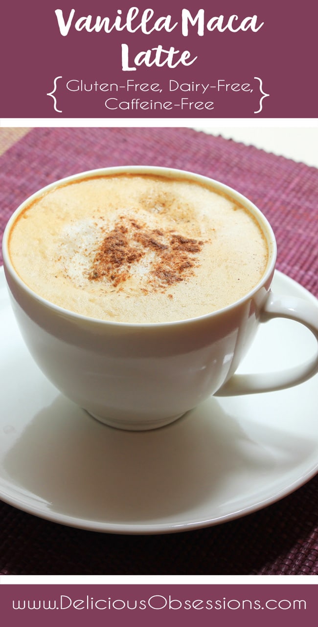 Vanilla Maca Latte :: Gluten-Free, Dairy-Free, Caffeine-Free // deliciousobsessions.com