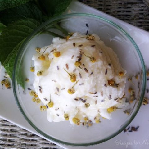 Chamomile Mint Lavender Ice Cream :: Dairy-Free Option // deliciousobsessions.com