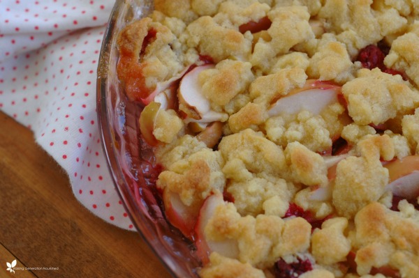 Grain-Free Cranberry Apple Crisp :: Gluten, Dairy & Nut-Free, Paleo // deliciousobsessions.com