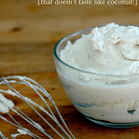 Dairy-Free Coconut Whipped Cream {That Doesn't Taste Like Coconut!} // deliciousobsessions.com