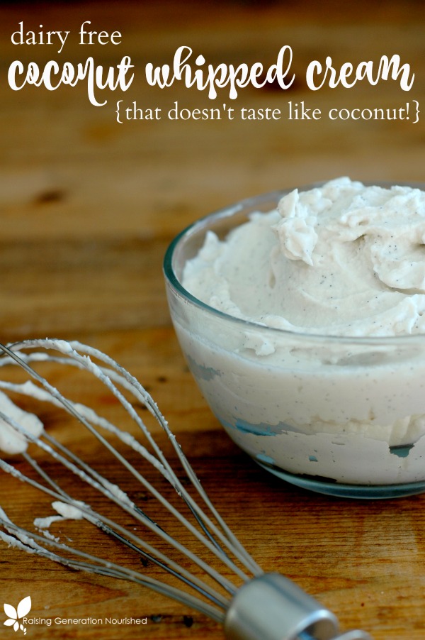 Dairy Free Coconut Whipped Cream {That Doesn't Taste Like Coconut!}