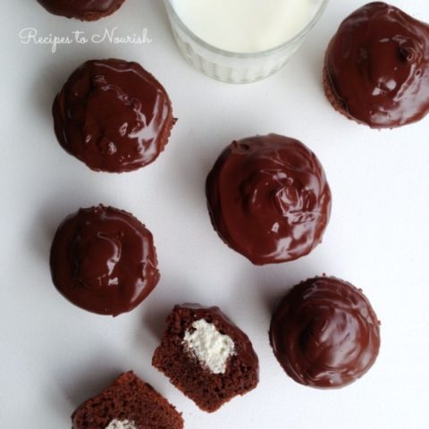 Chocolate Cupcakes with Cream Filling :: Grain-Free, Gluten-Free & Nut-Free // deliciousobsessions.com