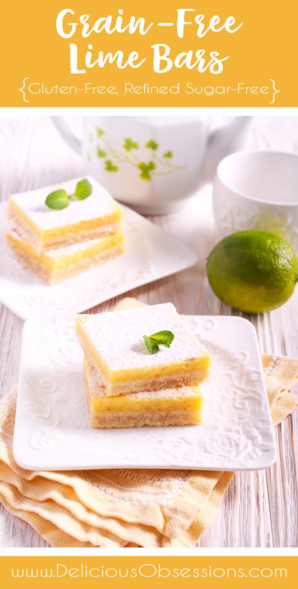 Grain-Free Lime Bars :: Gluten-Free, Refined Sugar-Free // deliciousobsessions.com