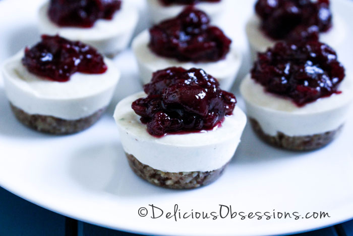 No-Bake “Cheesecake” Bites with Cherry Balsamic Compote :: Dairy-Free, Gluten-Free, Grain-Free