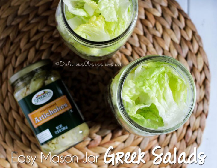 Easy Mason Jar Greek Salad Recipe :: Gluten-Free, Grain-Free, Dairy-Free // deliciousobsessions.com