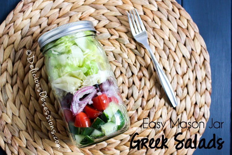 Easy Mason Jar Greek Salad Recipe :: Gluten-Free, Grain-Free, Dairy-Free