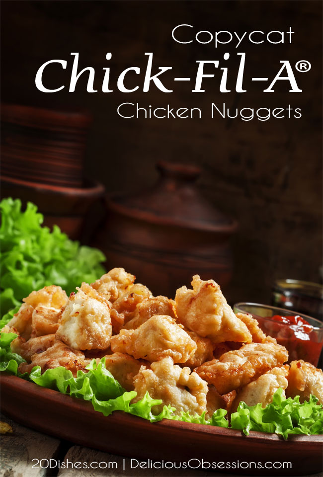 Copycat Chick-Fil-A® Chicken Nuggets :: Gluten-Free (Grain-Free Option) // deliciousobsessions.com and 20dishes.com