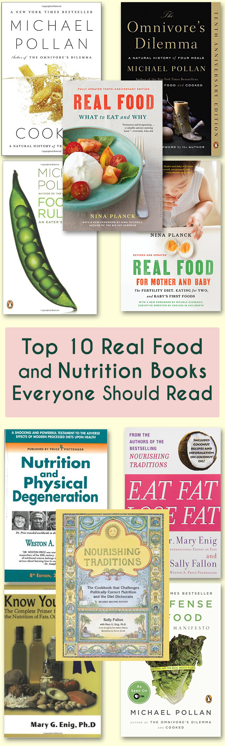 Top 10 Real Food and Nutrition Books Everyone Should Read // DeliciousObsessions.com
