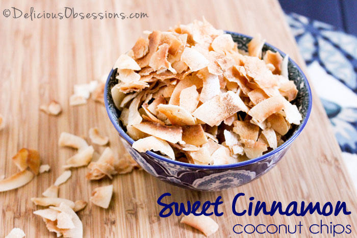Sweet Cinnamon Coconut Chips :: Gluten, Grain, Dairy, and Refined Sugar Free // deliciousobsessions.com