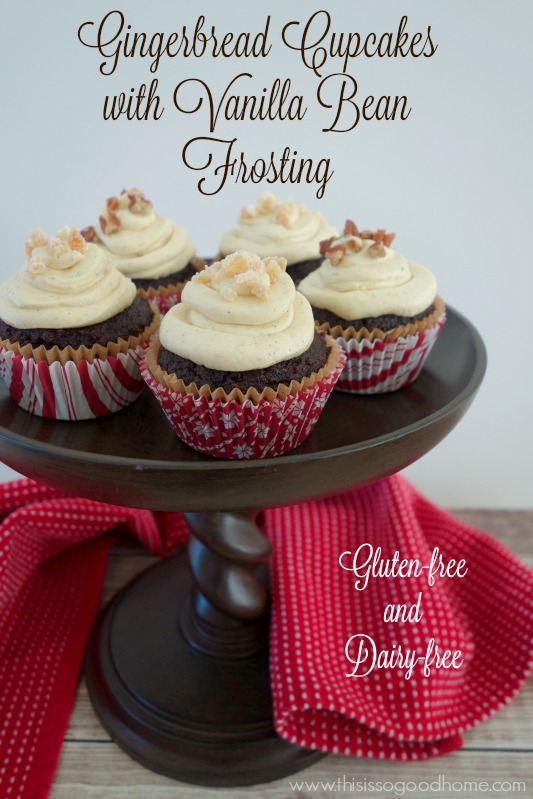 Gingerbread Cupcakes with Vanilla Bean Frosting :: Paleo, Gluten-Free, Grain-Free, Dairy-Free // deliciousobsessions.com