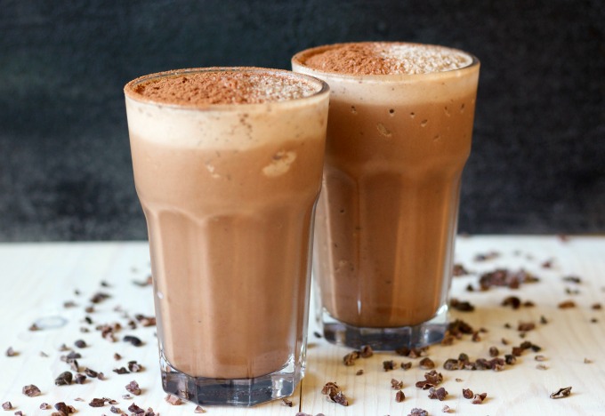 Healthy Chocolate Peanut Butter Protein Shake :: Dairy-Free Option