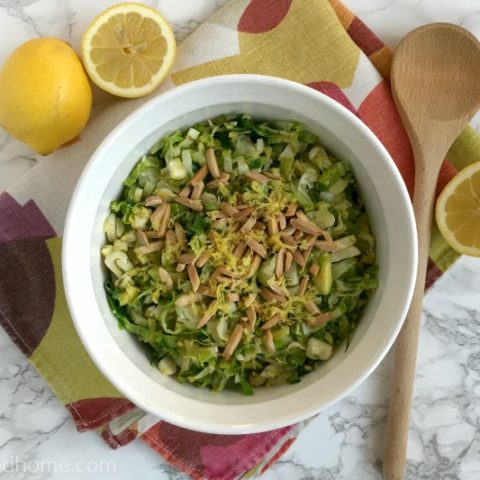 Shaved Brussels Sprouts with Lemon and Toasted Almonds :: Gluten-Free, Grain-Free, Dairy-Free, Paleo/Primal // deliciousobsessions.com