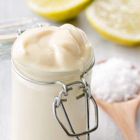 Easiest Minute Mayo :: Gluten-Free, Grain-Free, Dairy-Free // deliciousobsessions.com