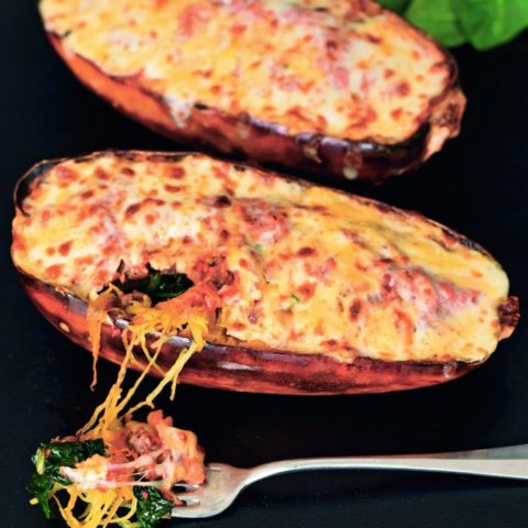 Italian Stuffed Spaghetti Squash :: Gluten-Free & Grain-Free // deliciousobsessions.com