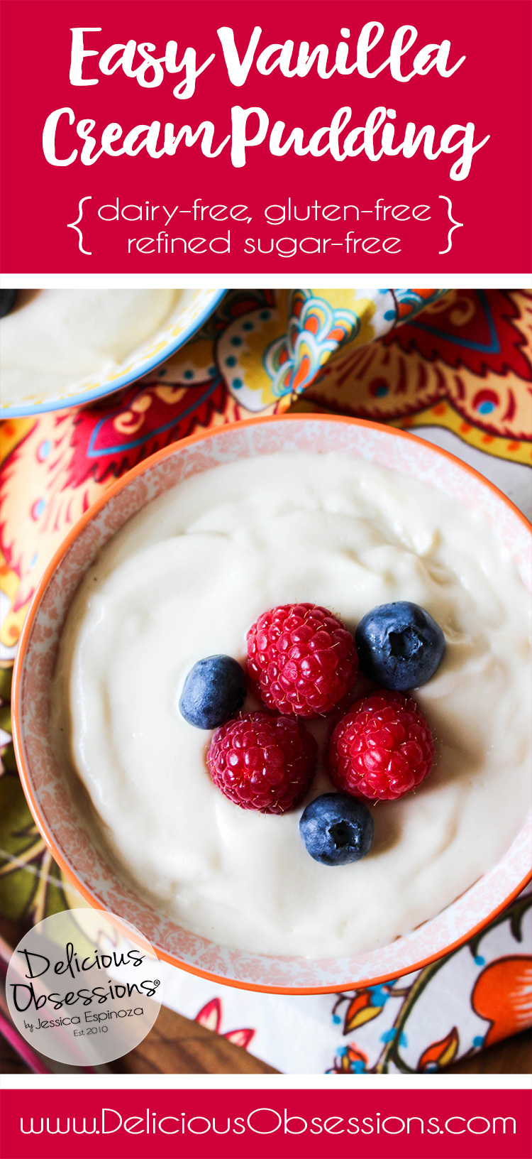 Easy Dairy-Free Vanilla Cream Pudding :: Gluten-Free, Refined Sugar-Free // deliciousobsessions.com