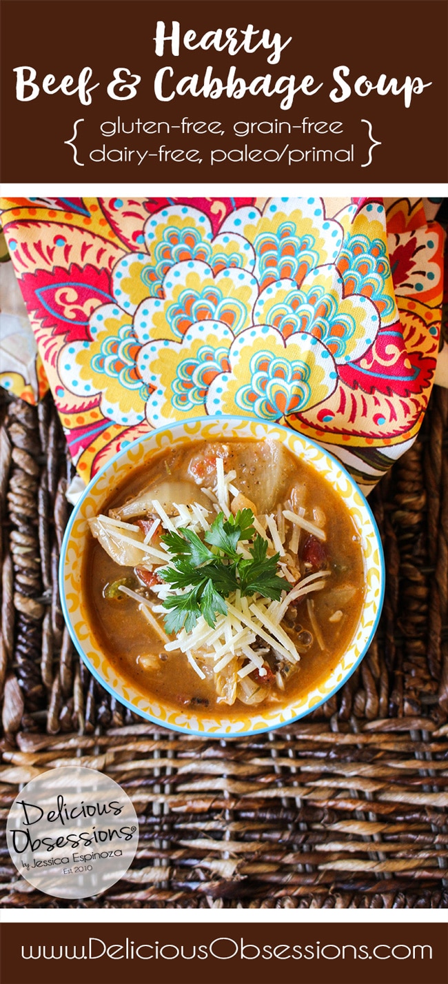 Hearty Beef and Cabbage Soup :: Gluten-Free, Grain-Free, Dairy-Free // deliciousobsessions.com