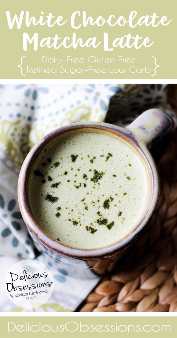 White Chocolate Matcha Latte :: Dairy-Free, Gluten-Free, Refined Sugar-Free, Low Carb, Real Food, Paleo // deliciousobsessions.com